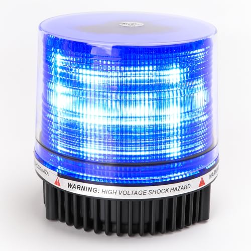 ROUTEKING Gyrophare Led Sans Fil Rechargeable - Batterie orange LED sur le flash dangereux lampe d'avertissement de flash 12V/24V magnétique et prise de charge pour camion véhicule(Bleu)