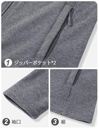 TACVASEN フリースジャケット レディース XL ダックグレー