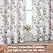 Aiyufeng Floral Curtains for Bedroom 84 Inch Length 2 Panels Set, Rod Pocket Elegant Flower Print Patterned Light Filtering Window Treatment Curtains Drapes, W52 x L84 Inch, Natural