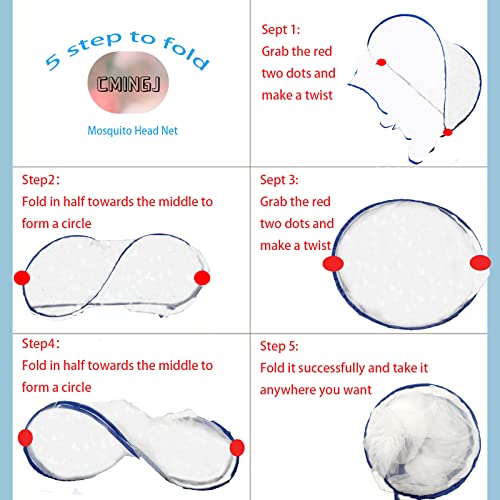Cmingj Portable Mosquito Head Net Foldable Pop-Up Travel Mosquito Net For Bed Free Installation-Large Size Suitable For Bedroom, Camping, Nap (Medium) #TOP5
