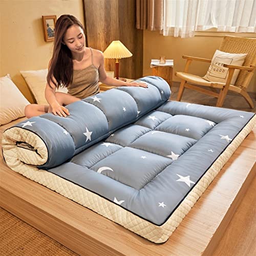 YIbing Futon matras, super Japanse vloermatras, 10 cm vouwen dikker Tatami vloermat draagbaar, camping matras slaapmat vloer lounge bank, matrassen futon, E6,150 x 200 cm - Afbeelding 4