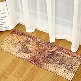 Bodenmatte mit Holzmaserungsmuster, geometrischer moderner Rutschfester Küchenteppich, absorbierender Teppichboden für Badezimmer A14 40x120cm