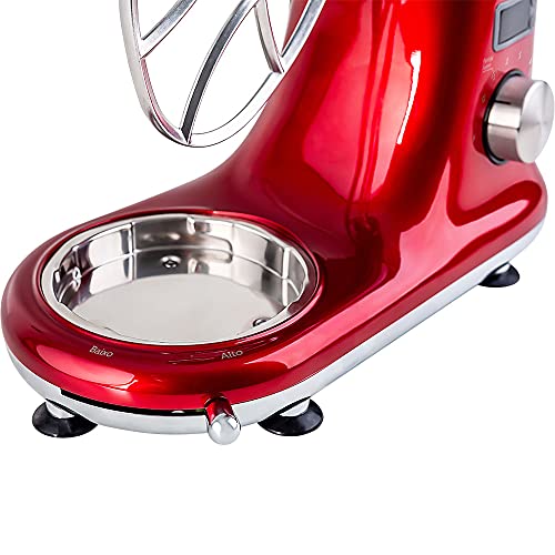 Oster Batedeira Planetária Digital, Bowl Inox, 5L, 110V, Vermelha, 1000W, OBAT911 glide