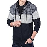 bicicletas dirt jump tiendas Ajuste clásico Luagwes Chaqueta de Hombre Engrosamiento otoño e Invierno suéter con Capucha de Bloqueo de Color Suelta Tendencia Juvenil Guapo Todo-fósforo Top XXL