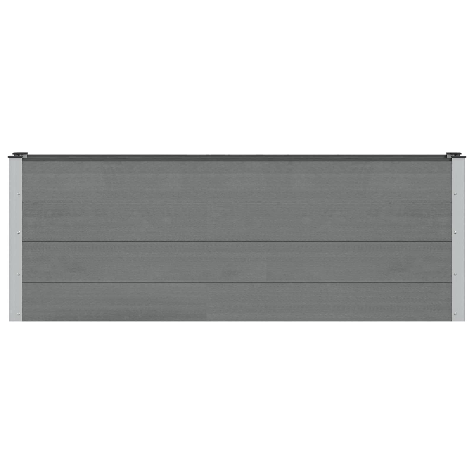 Hothingwell Donica podwyższona szara 200x30x72 cm WPC Aluminium | Otwarte dno, skuteczny drenaż, powłoka antykorozyjna, łatwa konserwacja, idealny ogród na zewnątrz