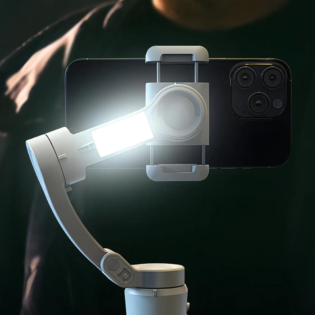 Kozenix Stabilizzatore cardanico a 3 assi, batteria 12H e design pieghevole da 320 g, modalità Pan Follow/Inception/Timelapse, compatibile con telefoni e action cam da 4,7-6,7"