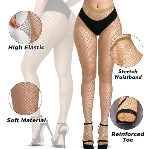 Image of Buauty Black Fishnet Stockings for Women, Fishnet Tights Plus Size One Size Fit All