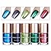 Produktbild NICOLE DIARY 5 Flaschen Metallic Nagellack Spiegeleffekt Lack bunter glänzendes Metall Nagellack Maniküre Lack für Nail Art Salon Starter Maniküre Weihnachtsgeschenke (5 Farben)