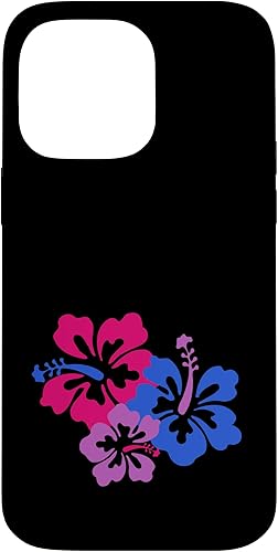 Funda para iPhone 14 Pro Max Bisexual Bi Pride Sutil Hibiscus Flower Hawaii LGBT LGBTQ