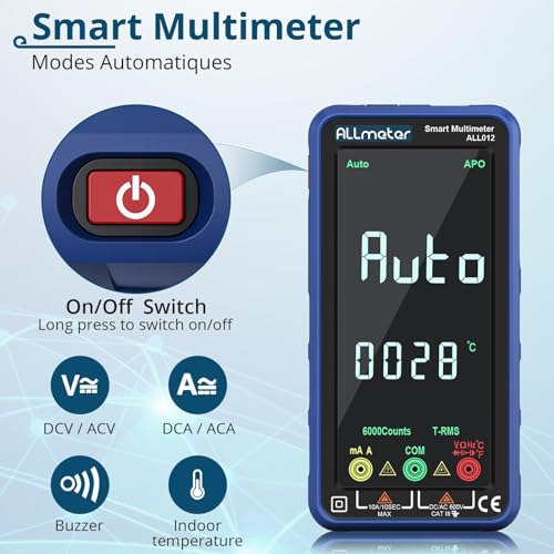 Ampèremètre voltmètre automatique TRMS 6000 comptes rechargeable USB NCV - 5