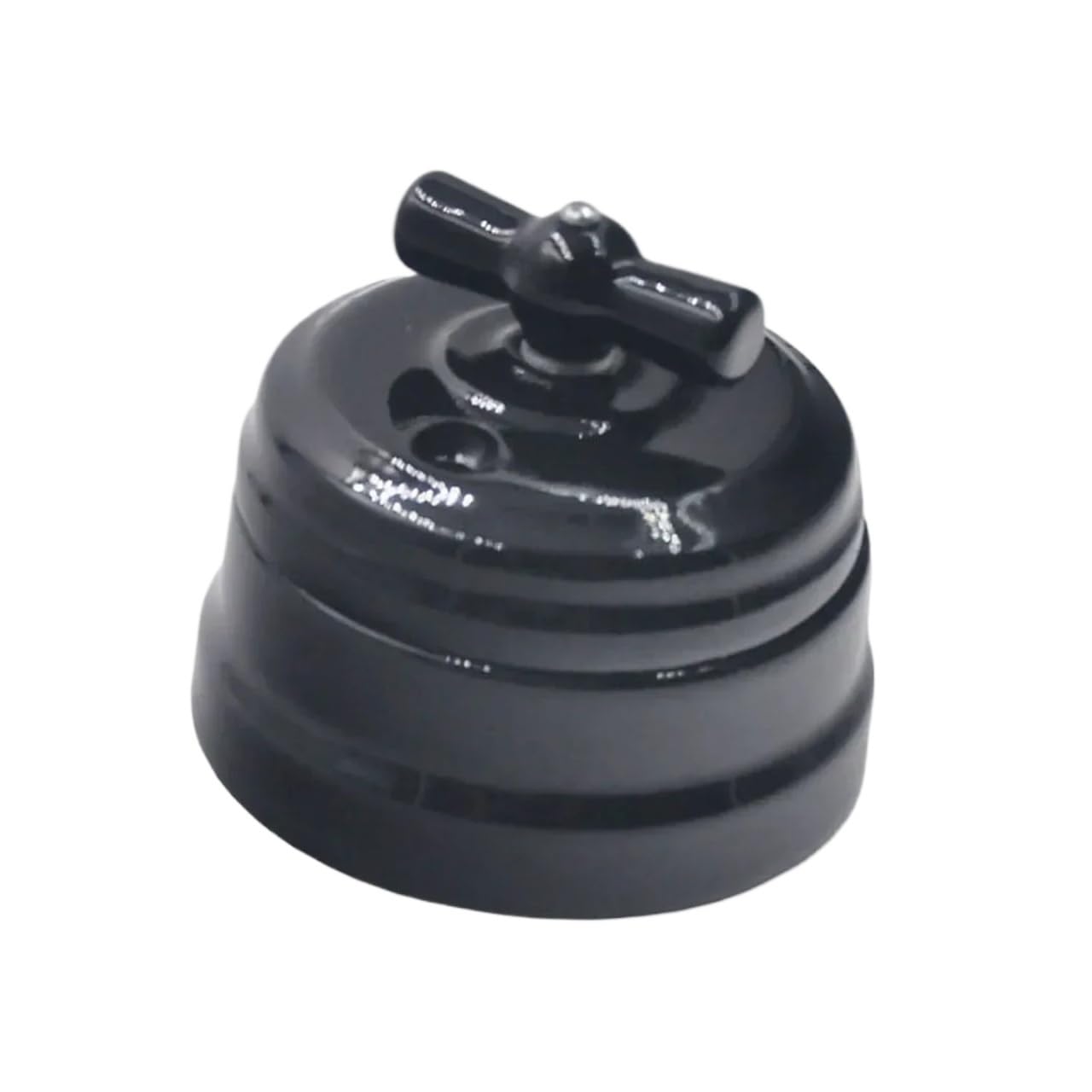 Interruptor rotativo cerámico for lámpara de pared, 10 A, 110-220 V(Black EU Socket)