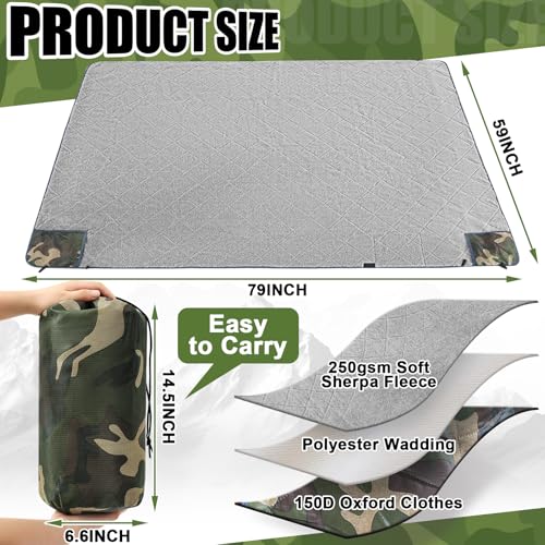 Image of Large Waterproof Woobie Blanket with Sherpa Lining, Camo, 1 Pc