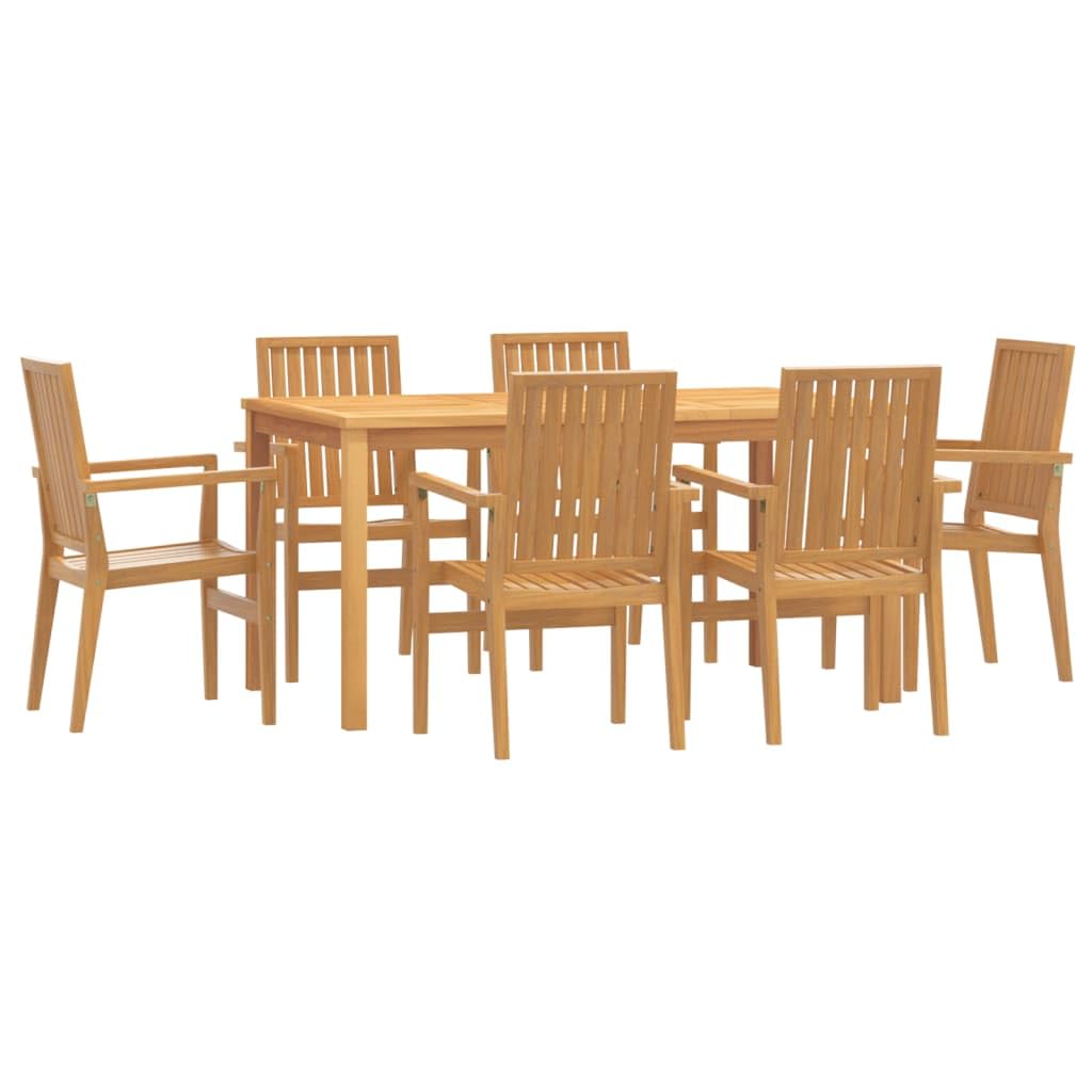 Mobili,Mobili da esterno,Set di mobili da giardino,Set da pranzo da giardino in legno massello di teak da 7 pezzi