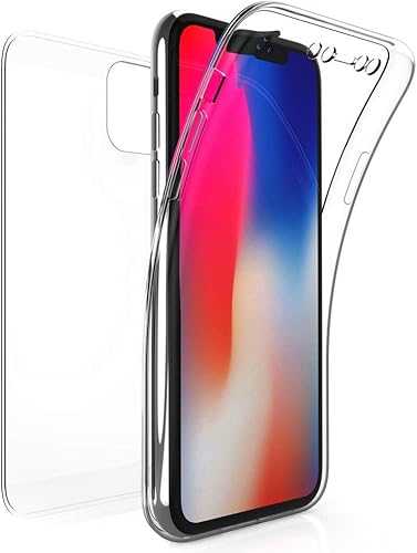 Funda para iPhone 11, nueva envoltura de 360 grados protección de cuerpo completo Funda delgada de TPU transparente protector de pantalla integrado