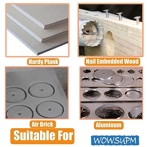 Wowsupm 5 Inch Carbide Hole Saw Bit Deep Cutting 2.36” For Multiple Material Hardy Plank Nail Embedded Wood Air Brick Up To 30X Longer Life #TOP5