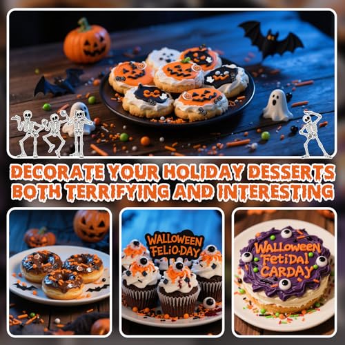 Image of Edible Pumpkin Sprinkles,130g,Cake Decorations,Orange Pearls Mix White Ghost,Black Bat Monster,Pearls and Jimmies Mixed,Spooky Sprinkles Perfect for Cake Decorations,Creepy-Cute Toppings,Baking,Ice Cream, Cookies, Cupcake Topper,Kids Birthday Party Supplies