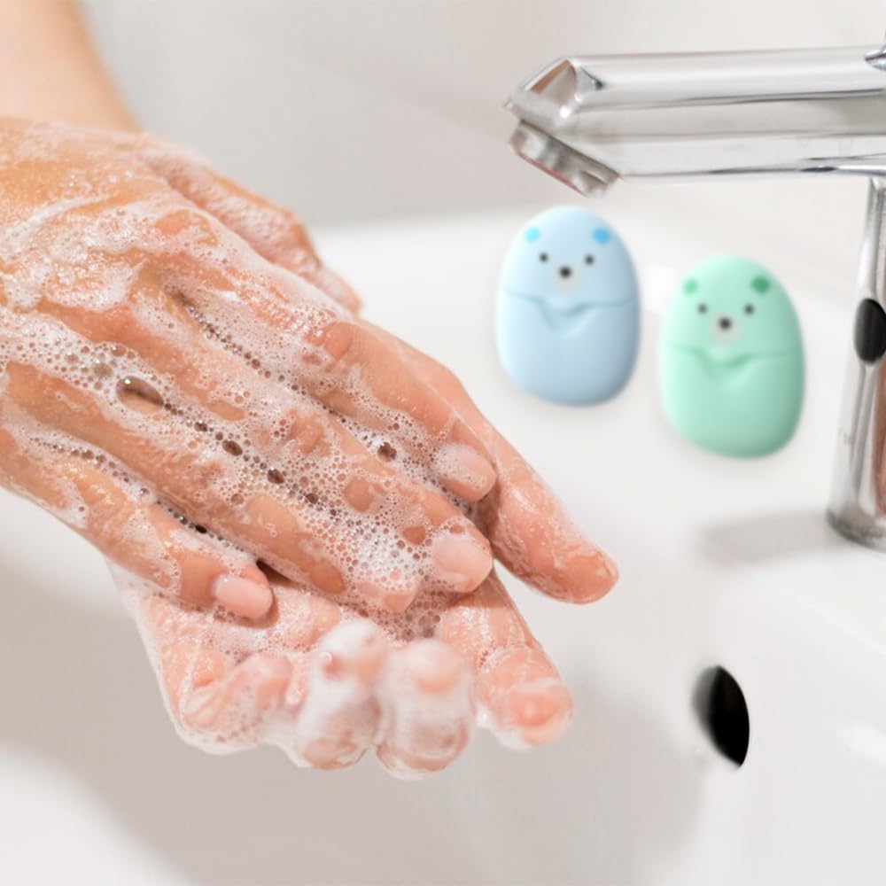 Keboyoe Feuilles De Savon 300 Pcs Feuilles De Savon De Voyage, Feuilles De Savon En Papier Portable,Mini Savon Papier Jetable Pour Voyage, Camping, Randonnée 6 Boîtes