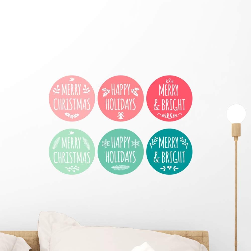 Wallmonkeys Christmas Tags Vector Set Wall Mural Peel and Stick Vinyl Graphic (18 in W x 13 in H) WM525484
