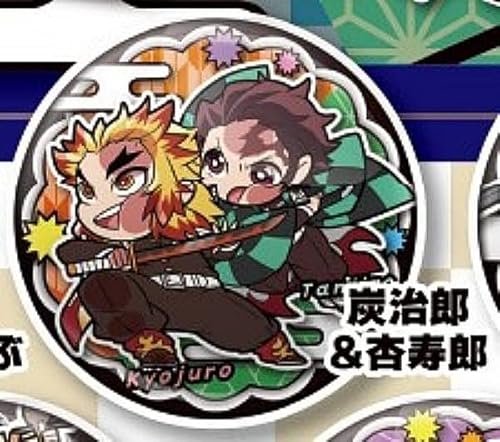 【炭治郎＆杏寿郎】ぴた!でふぉめ 鬼滅の刃 一致団結缶バッジ