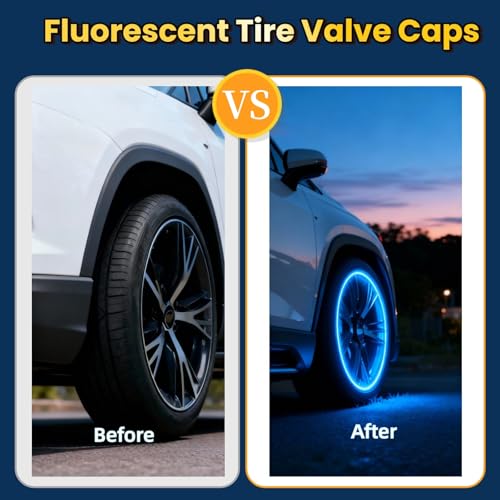 20 Pcs Glow Tire Valve Caps