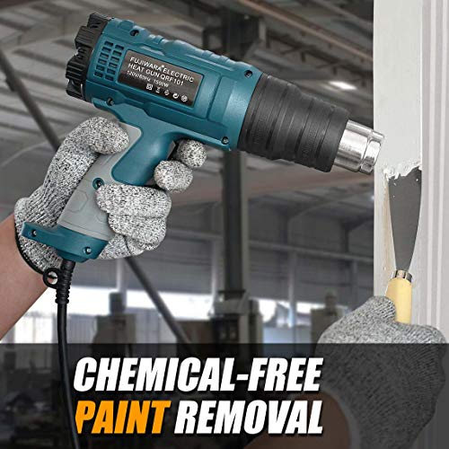 Heat Gun Kit 1500W With Dual-Temperature 5 Nozzles,Hot Air Gun 122ᵒF-1022ᵒF Heating In Seconds For Diy Shrink Pvc Tubing/Wrapping/Crafts,Stripping Paint (1500W 2 Gears Temp Setting) #TOP4