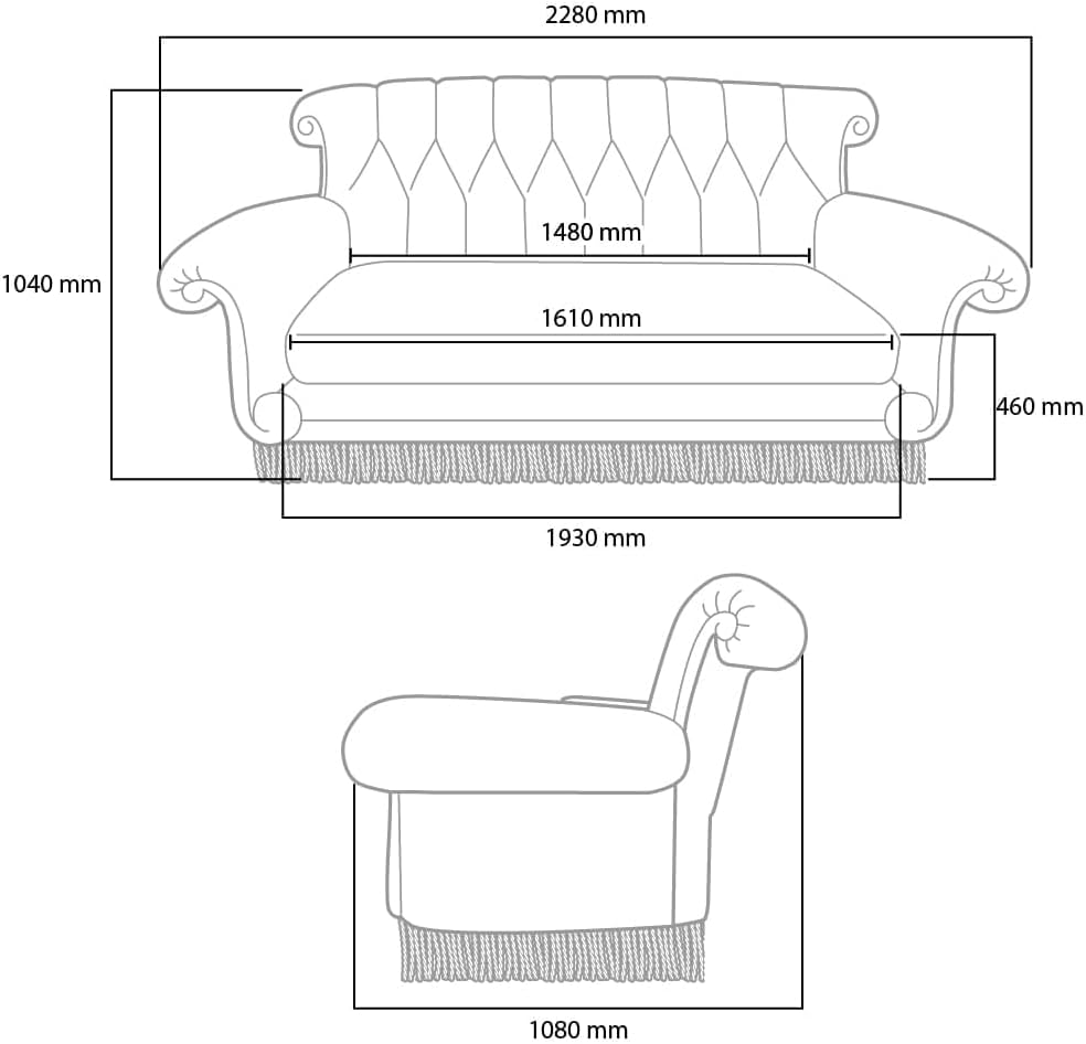 Central Perk 3-Seater Couch Replica - Orange Upholstered Sofa 90 x 41 x 43 Inches