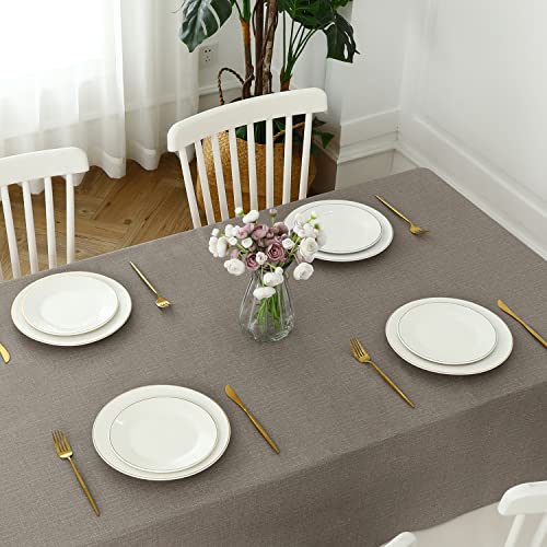 Image of Romanstile Waterproof Vinyl Tablecloth Rectangle, 54 x 54 Inch, Brown