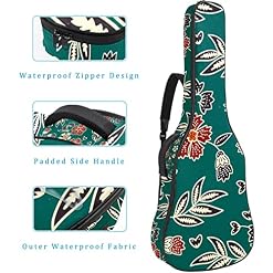 Housse étanche pour guitare acoustique avec double bandoulière et poche Hello Summer Tropical Floral Palm, Multicolore… - Les Beatles, Paul McCartney, John Lennon, RIngo Starr, George Harrison Housse étanche pour guitare acoustique avec double bandoulière et poche Hello Summer Tropical Floral Palm, Multicolore… – Image 4