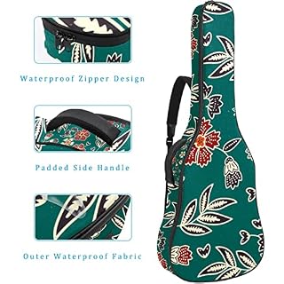 Housse étanche pour guitare acoustique avec double bandoulière et poche Hello Summer Tropical Floral Palm, Multicolore… - Les Beatles, Paul McCartney, John Lennon, RIngo Starr, George Harrison Housse étanche pour guitare acoustique avec double bandoulière et poche Hello Summer Tropical Floral Palm, Multicolore… – Image 4