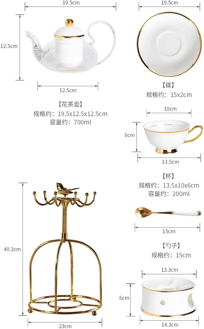 Phnom Penh Bone China Afternoon Tea Flower Cup Set Fruit Herbal Candle Heating Teapot