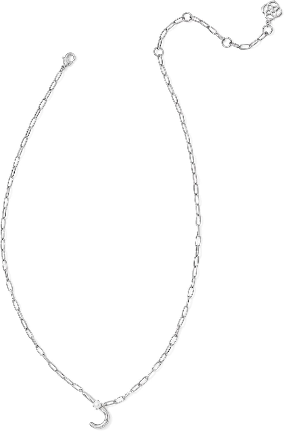 Kendra Scott Womens Pearl Letter J Short Pendant Necklace Silver White Pearl One Size
