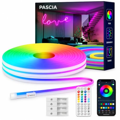 PASCIA neon Patti Light Colour Changing Room Decoration Gaming Setup led Ribbon Mood Lighting Bedroom sajawat wali Light Party Illumination Aesthetic Streamer Custom Signage Gamer Desk ambiance