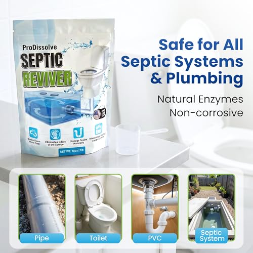 Image of Septic Tank Treatment 1 lb, Up to 15 Treatments | 1 Year Supply - Septic Tank Cleaner with Natural Enzymes - Drainage Solutions to Digest Clogs, Odor, Sludge & Grease