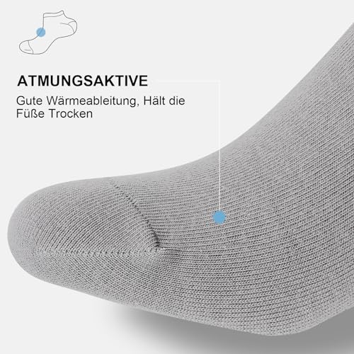 fitfets Sneaker Socken Herren Damen Baumwolle 10 Paar Sneakersocken Kurz Sneakersocken Socks Unisex Schwarz Weiß Grau,Schwarz und Grau und Weiß,47-50 4