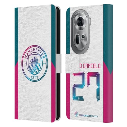 Head Case Designs Officially Licensed Manchester City Man City FC João Cancelo 2021/22 Players Away Kit Group 1 Leather Wallet Case Compatible with Oppo Reno11 Pro