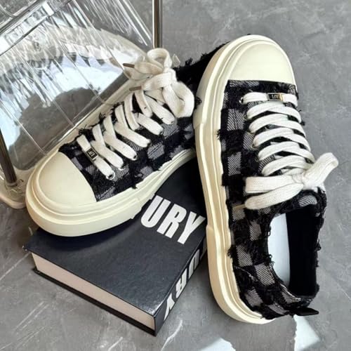 Men's Fashion Low - Top Canvas Platform Sneakers - Lace - Up, Comfortable & Non - Slip, Ideal for Workout, Sport, Skate, Tennis, Walking & Driving4