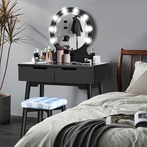 COSTWAY Toeletta da Trucco con Specchio con Luci
