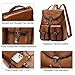 COOLCY Women Vintage Genuine Leather Backpack Purse Fashion Rucksack Practical and Stylish Retro Daypack Bag (Brown)