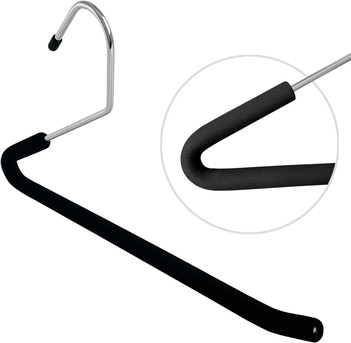Open Ended Pants Coat Hangers, 20 Pack Non-Slip Foam Padded Pants Hangers, Space Saving Heavy Duty for Jeans, Trousers, Slacks