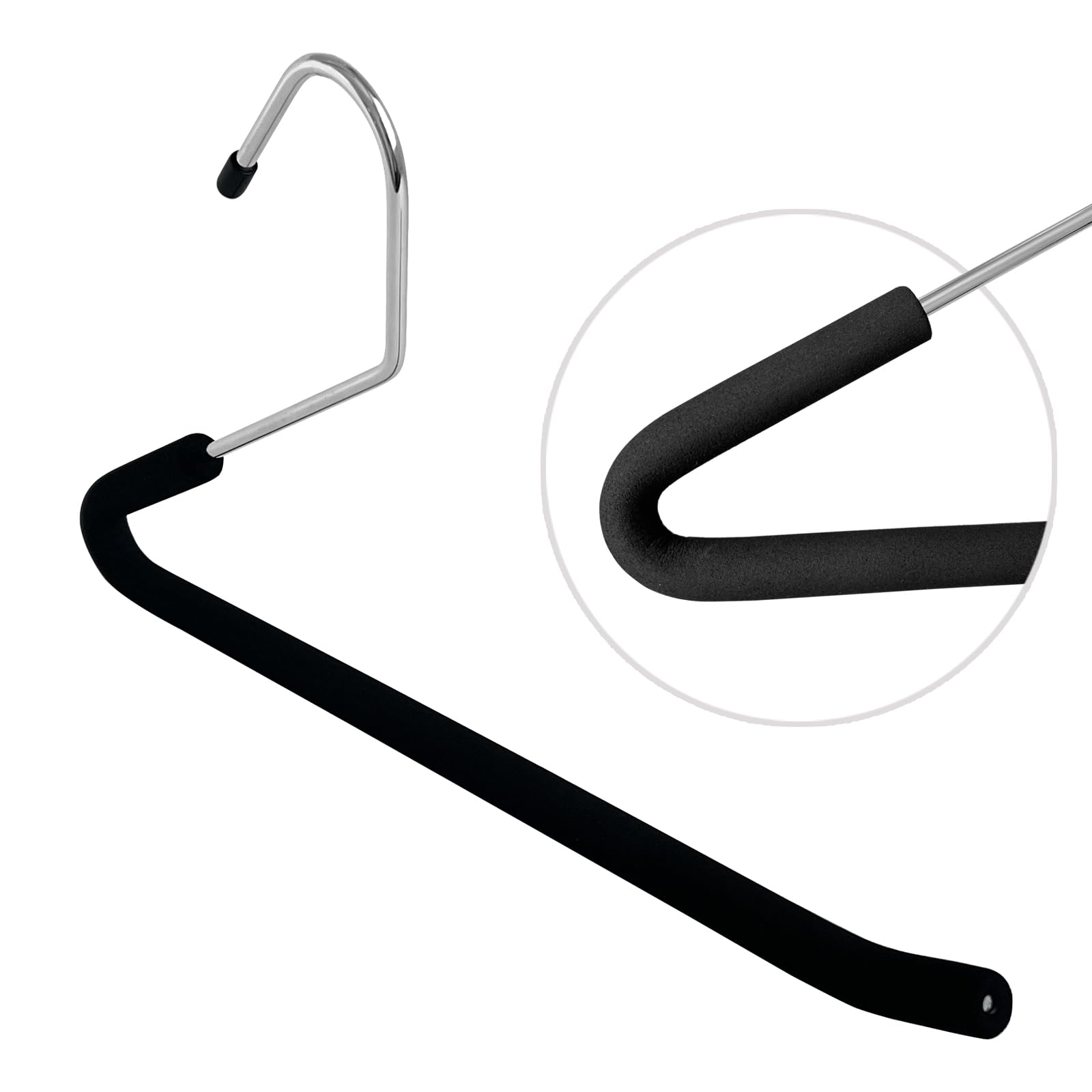 Perchas antideslizantes para pantalones, perchas de espuma con extremo abierto para hombres y mujeres, perchas de metal para pantalones que ahorran espacio para armario, falda y jeans, color