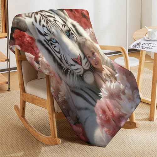 Manta de tigre mullida de 180x200 cm para sofá grande 5