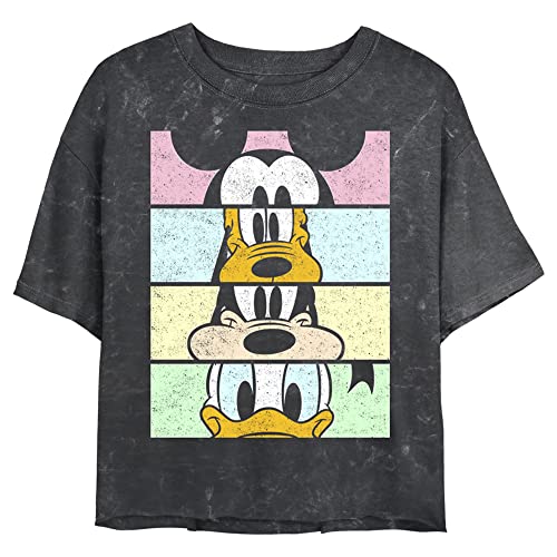 Disney Characters Crew Women's Mineral Wash Short Sleeve Crop Tee