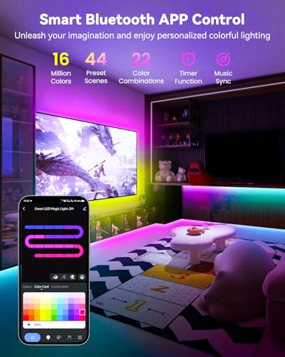 Tira LED RGB+IC 10 metros multicolor con control APP miniatura 6