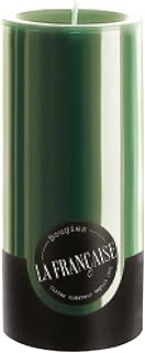 Bougies La Francaise - Pillar Candle - Made in Tunisia, Green Color, +/- 75-Hour Burn Time - 2.76 x ‎5.9 inches