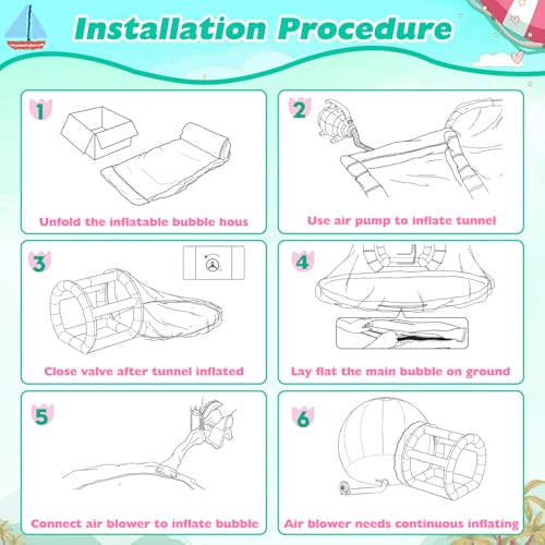 Tente dôme gonflable transparente avec souffleur et pompe, PVC durable de qualité commerciale pour fêtes d'enfants, événements de jardin et utilisation commerciale
