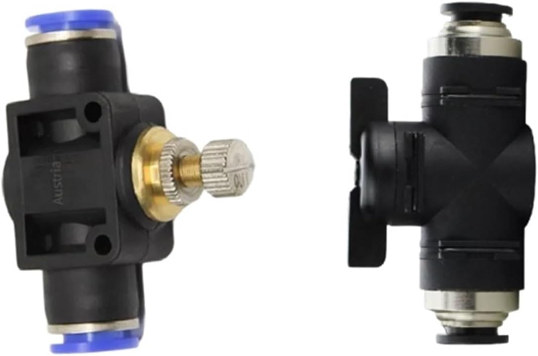 BUC HVFF LSA4 6 8 10 12 Pneumatic Push In Quick Joint Connector Hand Valve To Turn Switch Manual Ball Current 30Pcs(BUC-6)