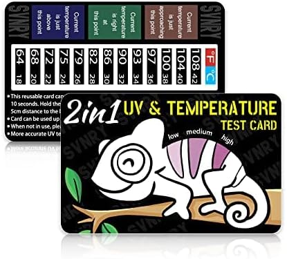 Svnry Reptile UVB Light/Lamp Test Card, 2 in 1 UV & Temperature Test Card, Design for Reptile