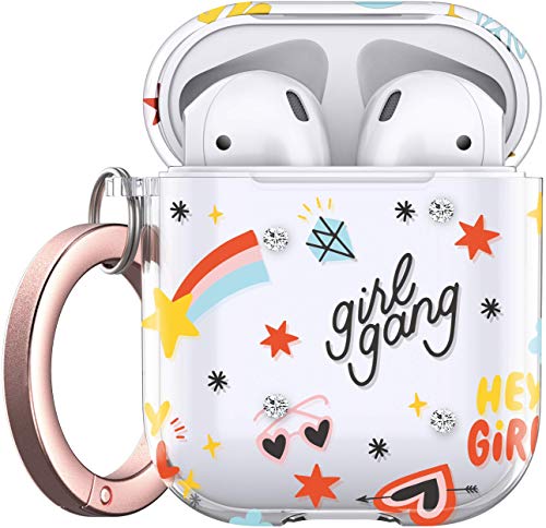 Keybudz Elevate x Swarovski Crystals Series - Girl Power, Schutzhülle mit Karabiner für AirPods, Swarovski Crystals - Girl Power Cover