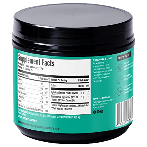 Perfect Keto Collagen Protein Powder With Mct Oil - Grassfed, Gf, Multi Supplement, Best For Ketogenic Diets, Use As Keto Creamer, In Coffee And Shakes For Women & Men (Cinnamon Toast) #TOP1