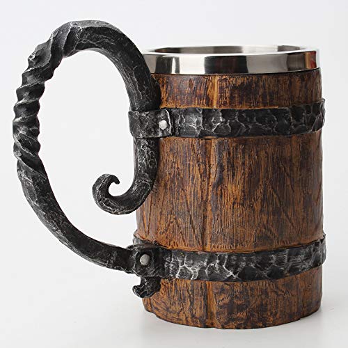 Taza de cerveza de acero inoxidable, 550 ml, doble barril de simulación, taza de cerveza, vaso de whisky, vino para casa, fiesta, bar Cover